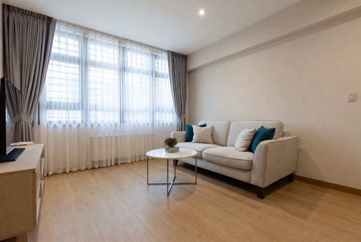 Beautifully clean Singapore HDB or condo living room
